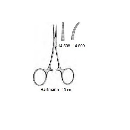 pinza hartmann recta y curva 10 cm