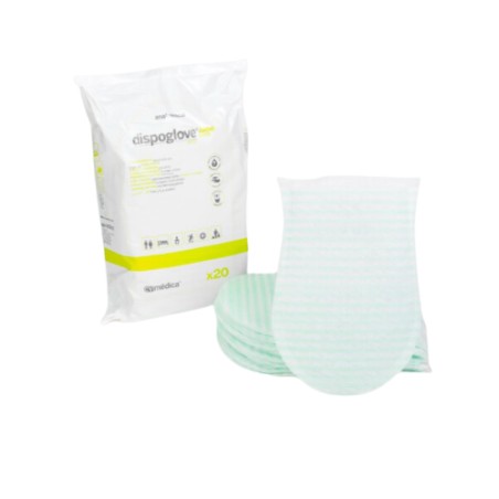 Manoplas jabonosas de un solo uso Dispoglove Aloe Vera P/20 uds