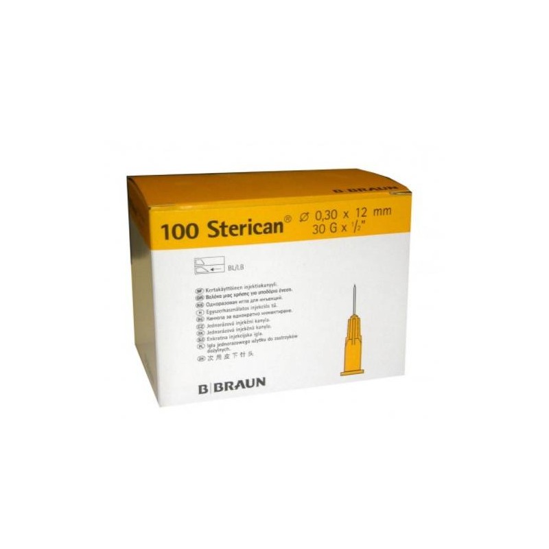 STERICAN Agujas 30G 0,30x12 mm | Caja 100 Agujas