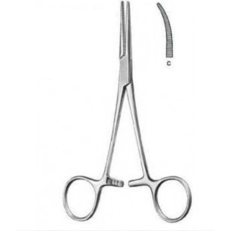 Pinza hemostática Crile curva 14 cm con dientes