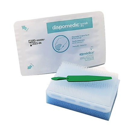 Cepillo quirúrgico Seco Dispomedic Scrub Dry c/ limpiauñas