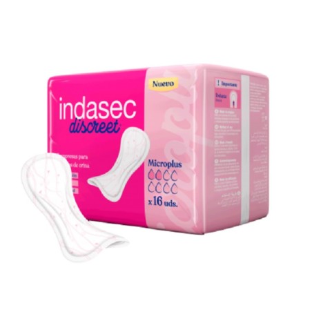 Compresas Indasec discreet Microplus para pérdidas leves 16 unidades