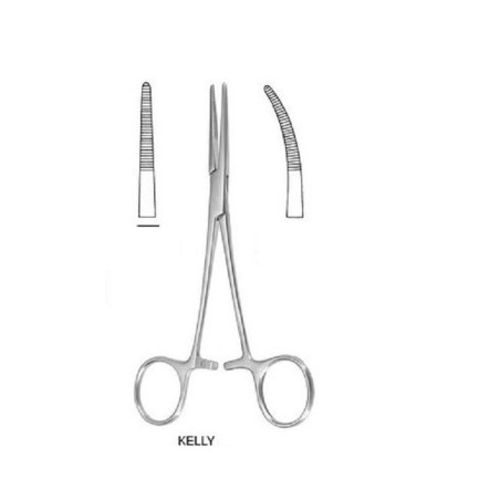 Pinza Kelly 14 cm recta con dientes