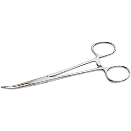 Pinza Kelly 14 cm curva con dientes