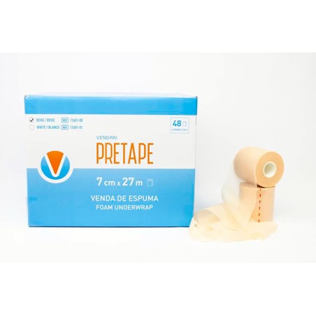 VENDARI PRETAPE Venda de protección 7cm x 27m Beige 48 unidades