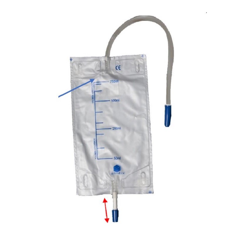 Bolsa de recogida pierna 50cm/750 ml UNIDIX 200 unidades