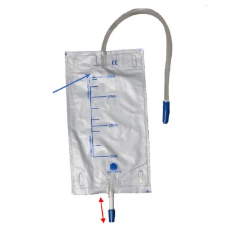 Bolsa de recogida pierna 50cm/750 ml UNIDIX 200 unidades