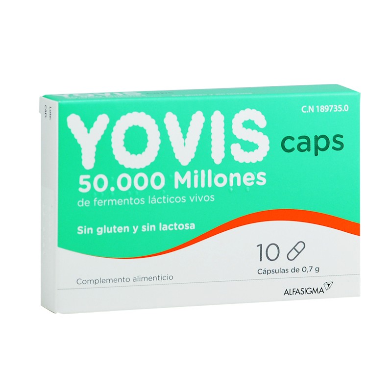 Yovis Caps 10 cápsulas Alfasigma ref 189735 probiótico 50000 millones fermentos lácticos