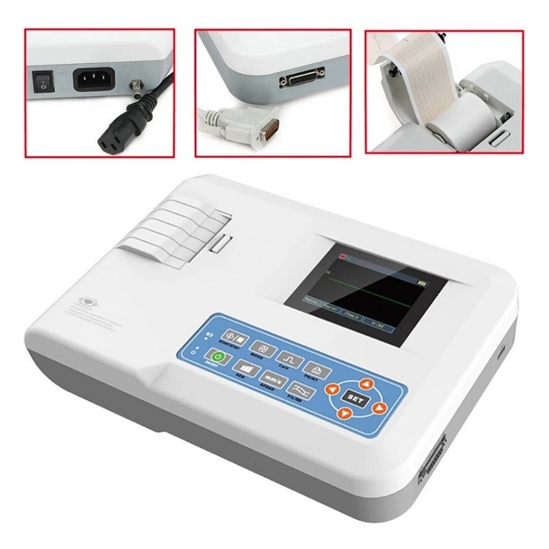 Electrocardiógrafo ECG 1can 100G con interpretación e impresora