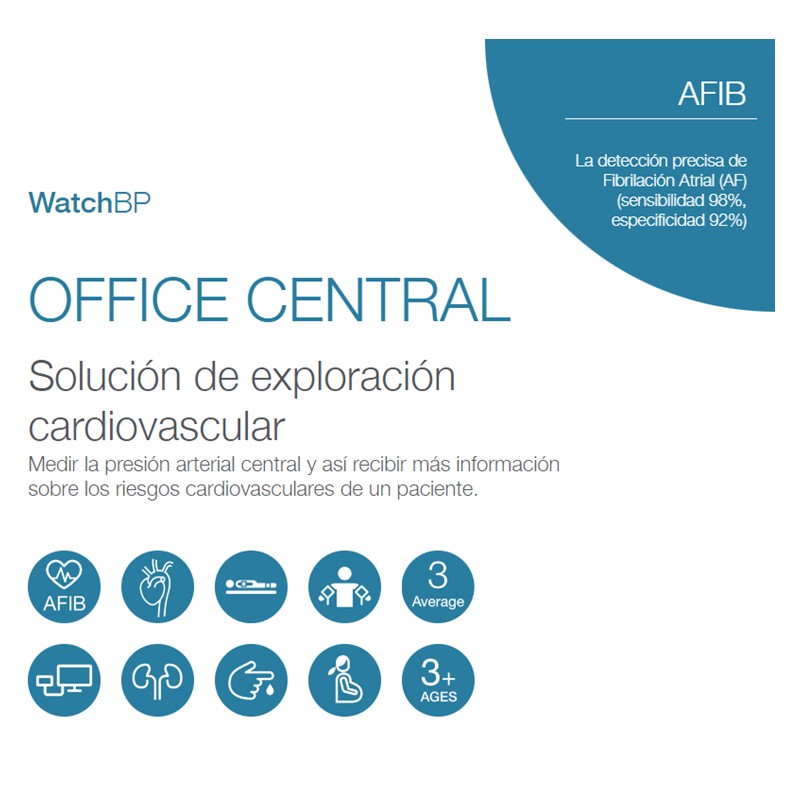 Características MICROLIFE Tensiómetro WatchBP Office central para exploración cardiovascular