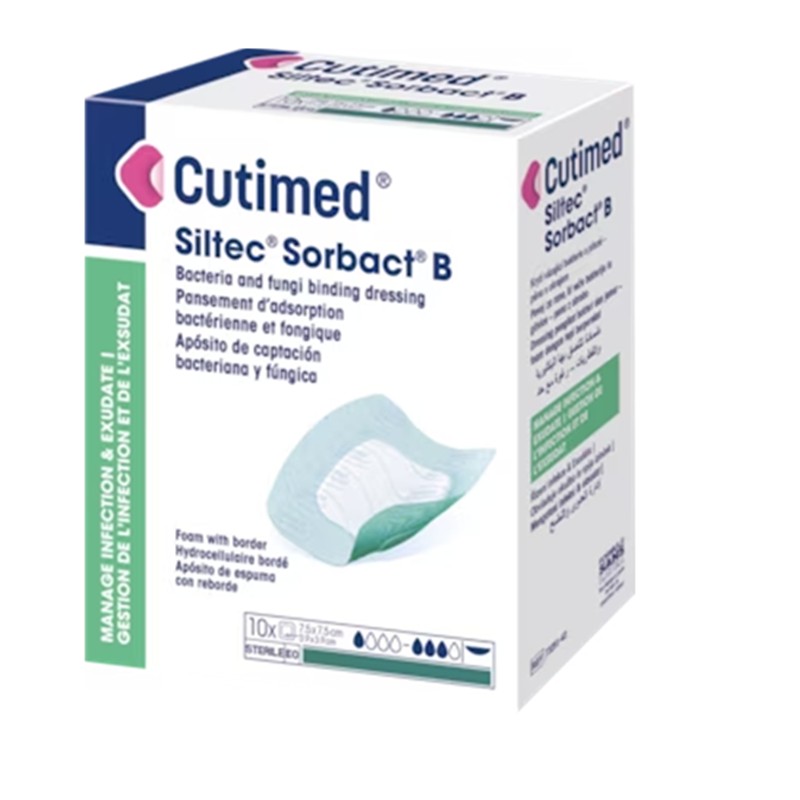 Cutimed Siltec Sorbact B 7,5cm x 7,5cm Caja 10 unidades