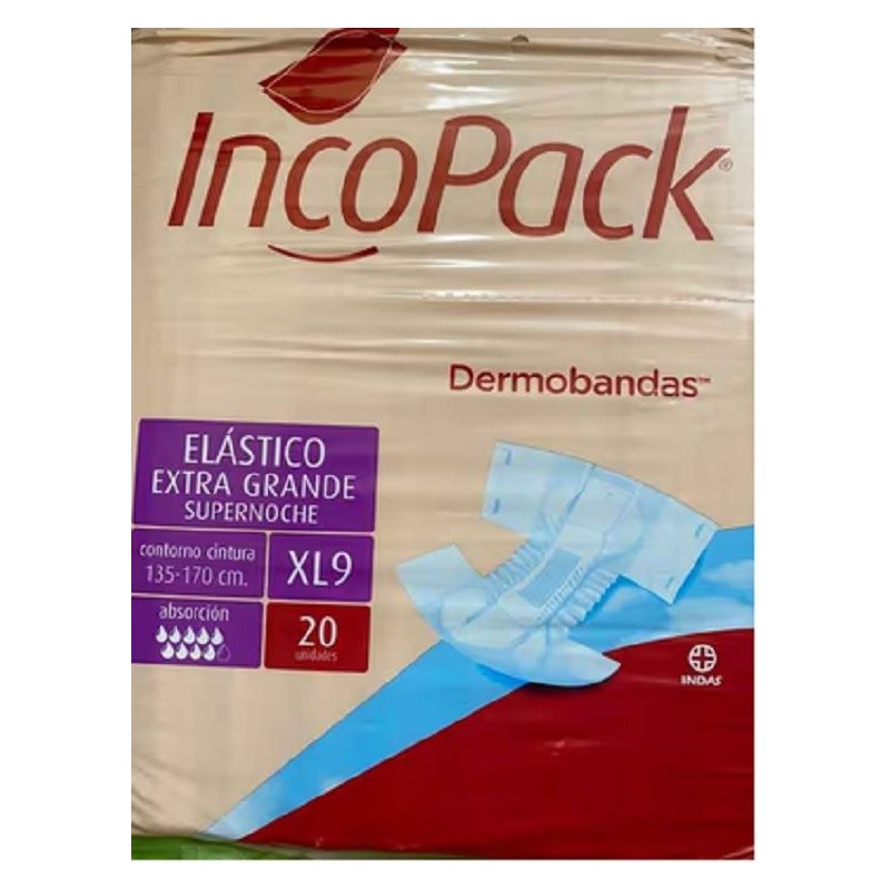 Pañales con elásticos INCOPACK Nature Extra-grande XL9  20 unidades