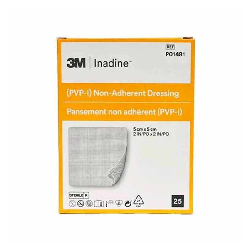 INADINE Apósito Antibacterial y Antimicrobiano 5 x 5 cm caja de 25 Uds
