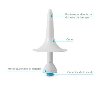 sonda rectal cónica para sistema peristeen