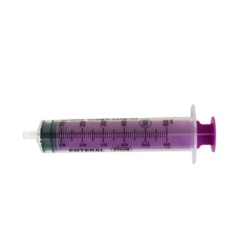 Jeringa enteral neonatal Nutrisafe2 60ml pistón púrpura conexión segura Vygon