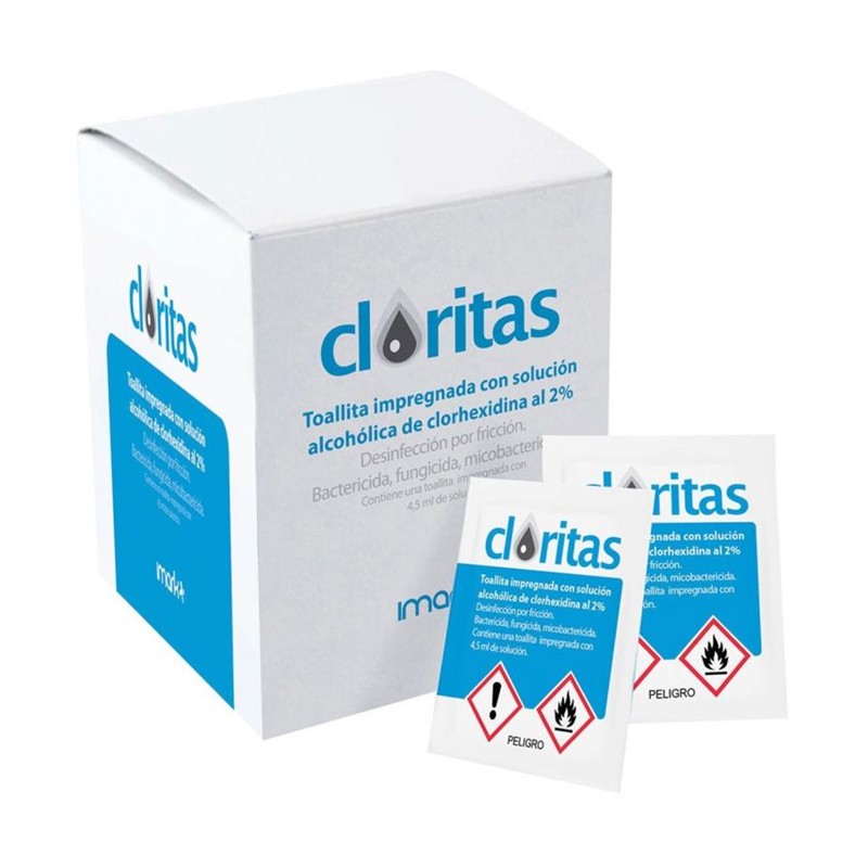 Cloritas toallita clorhexidina preinyección catéter campo quirúrgico antisepsia piel sana