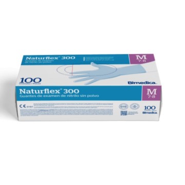 NATURFLEX 300 Guantes de examen de nitrilo sin polvo puño largo