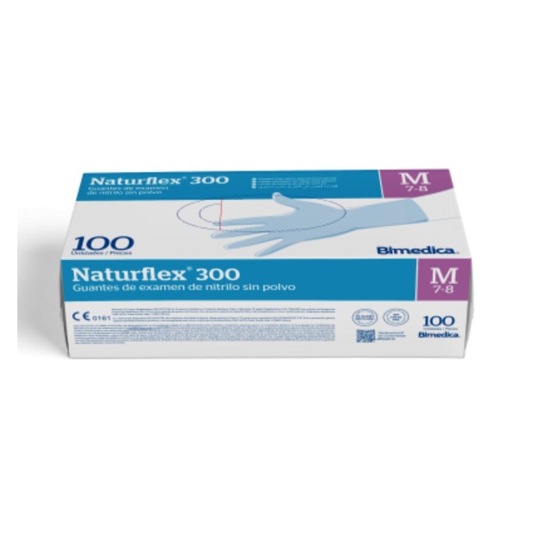 NATURFLEX 300 Guantes de examen de nitrilo sin polvo puño largo