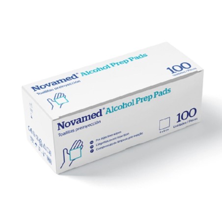 NOVAMED Toallitas alcohólicas Prep Pads 100 unidades