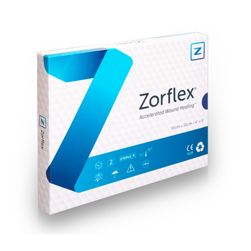 ZORFLEX Apósitos con carbón activado 10x10 cm Caja 10 unidades