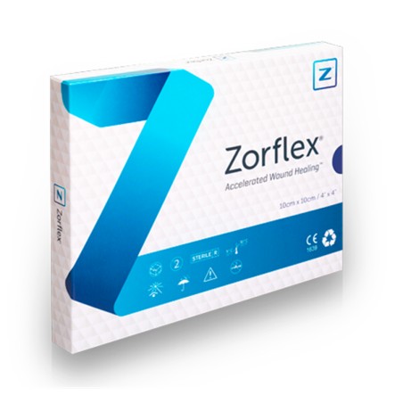 ZORFLEX Apósitos con carbón activado 10x10 cm Caja 10 unidades