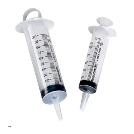 Jeringa 3 cuerpos Cono Cateter 100 ml Irrigación y alimentación CV Caja 25 unidades