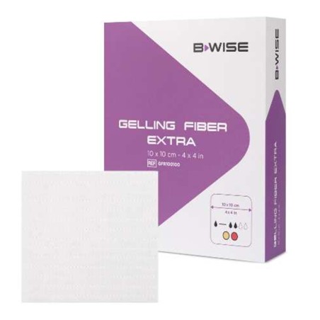 BWISE Apositos hidrofibra gelificante extra 10x10 caja 10 unidades
