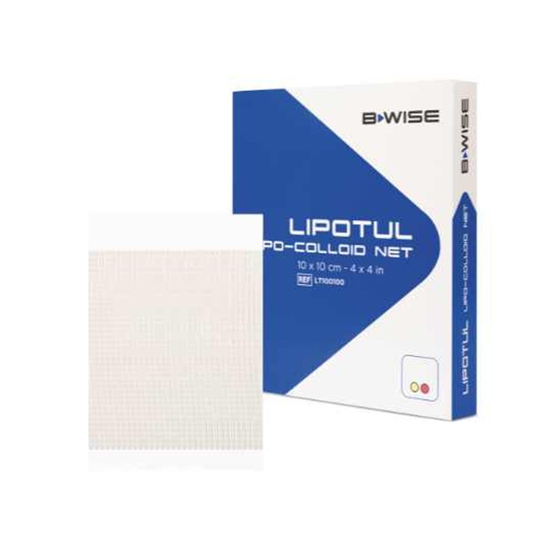 BWISE Apósitos Lipotul malla lipocoloide 10x10 Caja 10 unidades