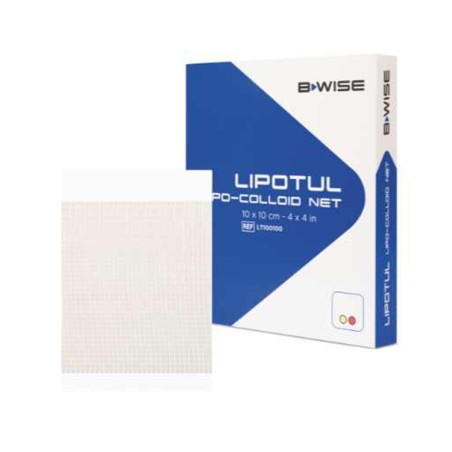 BWISE Apósitos Lipotul malla lipocoloide 10x10 Caja 10 unidades