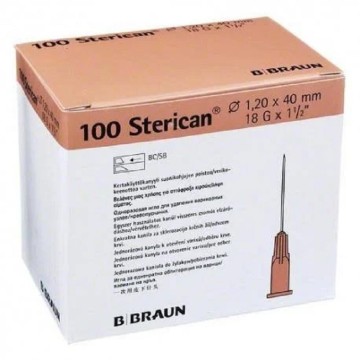 STERICAN Agujas estériles hipodérmicas 18G X 1 1/2, 1.20X40