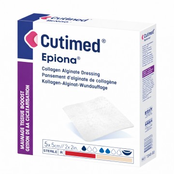 Cutimed Epiona 5x5 apósito colágeno modulador proteasas Essity heridas crónicas