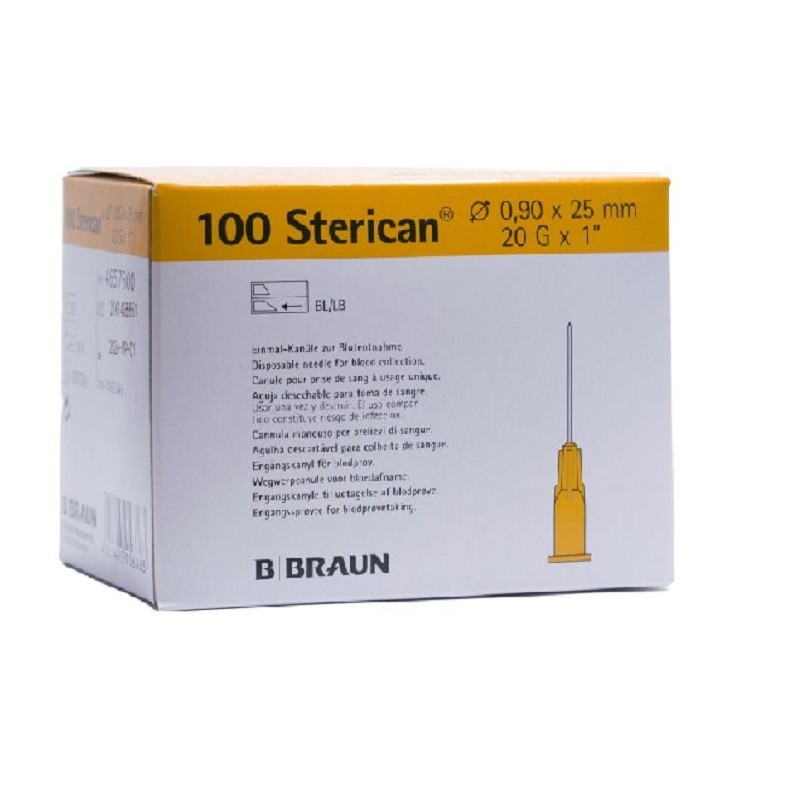 STERICAN Agujas estériles hipodérmicas 20G x 1" 0,9x25 mm
