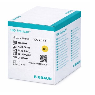 STERICAN Agujas estériles hipodérmicas 20G x 1 1/2", 0,9x40 mm