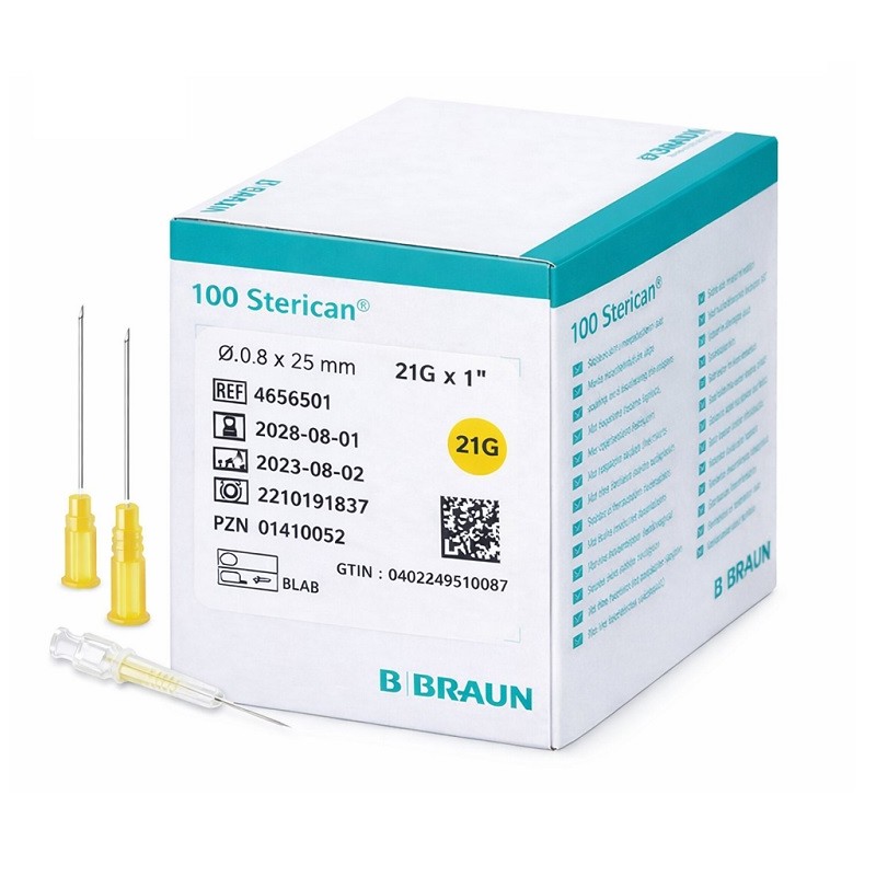 STERICAN Agujas estériles hipodérmicas 21G x 1" 0,8x25 mm