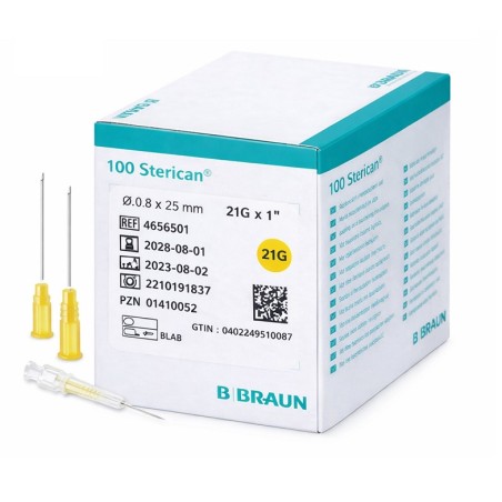 STERICAN Agujas estériles hipodérmicas 21G x 1" 0,8x25 mm