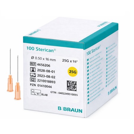 STERICAN Agujas estériles hipodérmicas 25G x 5/8", 0,50x16 mm