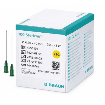 STERICAN Agujas estériles hipodérmicas 22G x 1 1/2" 0,70x40 mm