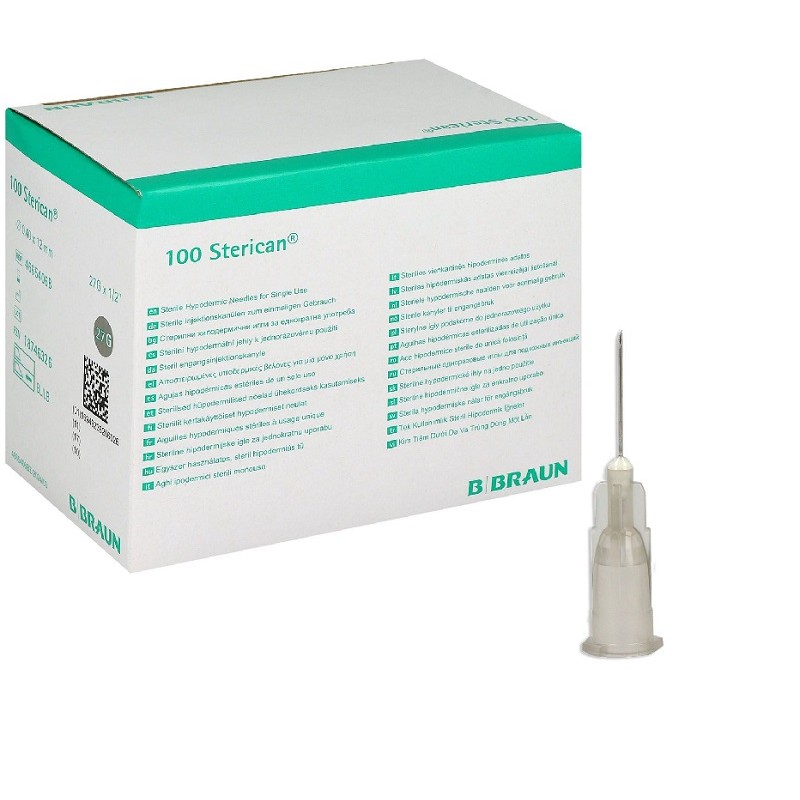 STERICAN Agujas estériles hipodérmicas 27G X 1/2", 0,40x12 mm
