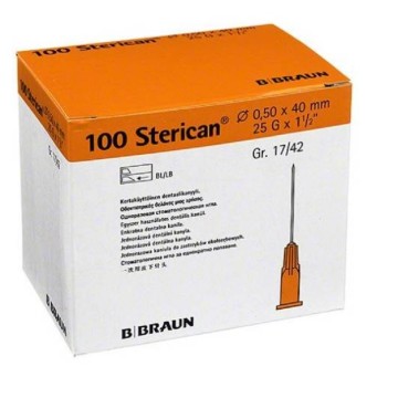 STERICAN Agujas estériles hipodérmicas 25G x 1 1/2", 0,50x40 mm