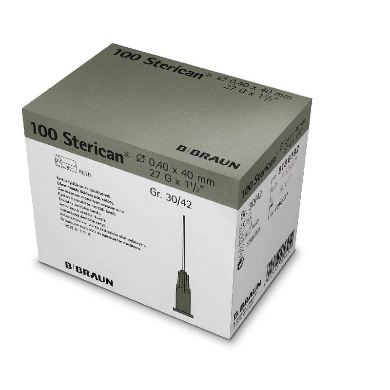STERICAN Agujas 27G x 1 1/2" , 0,40x40 mm