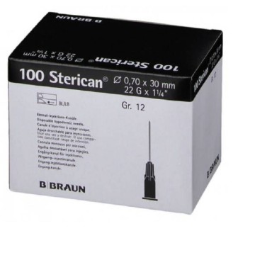 Agujas Sterican 22G 0,70x30 mm estériles uso profesional