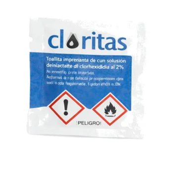 Toallita antiséptica Cloritas clorhexidina 2% nonwoven 100x100mm sobre individual
