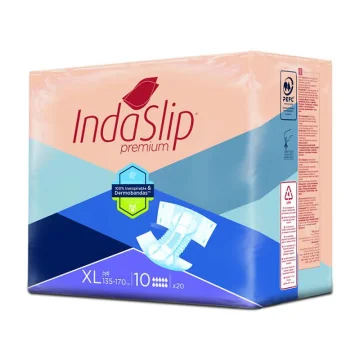Pañal elástico Indaslip Premium XL10 de Laboratorios Indas, paquete de 20 unidades