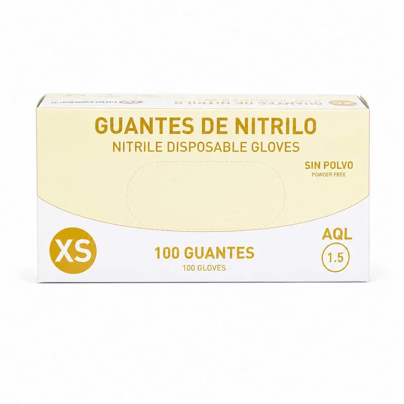 Guantes nitrilo azul sin polvo CMC Caja 100 unidades talla XS