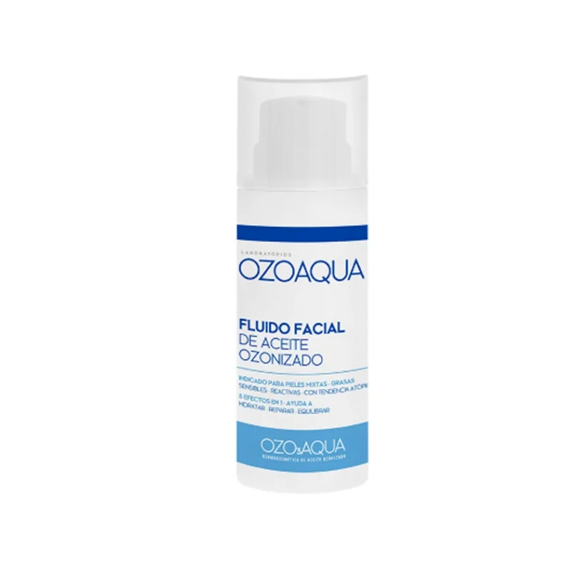Fluido facial de aceite ozonizado OZOAQUA, envase de 50 ml