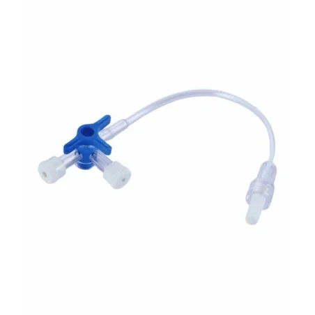 Llave de 3 vías con alargadera 10 cm Unidix estéril lípido resistente para infusión múltiple