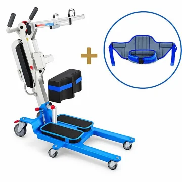 Grúa de bipedestación eléctrica compacta Tecnimoem Powerlift Up 2 de hasta 160 kg con arnés incluido
