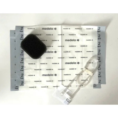 Kit de apósito de espuma negra Invia con FitPad y film para terapia de presión negativa, unidad