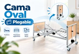 Cama articulada eléctrica Oval Tecnimoem: 4 planos, pasamanos ergonómico y doble altura